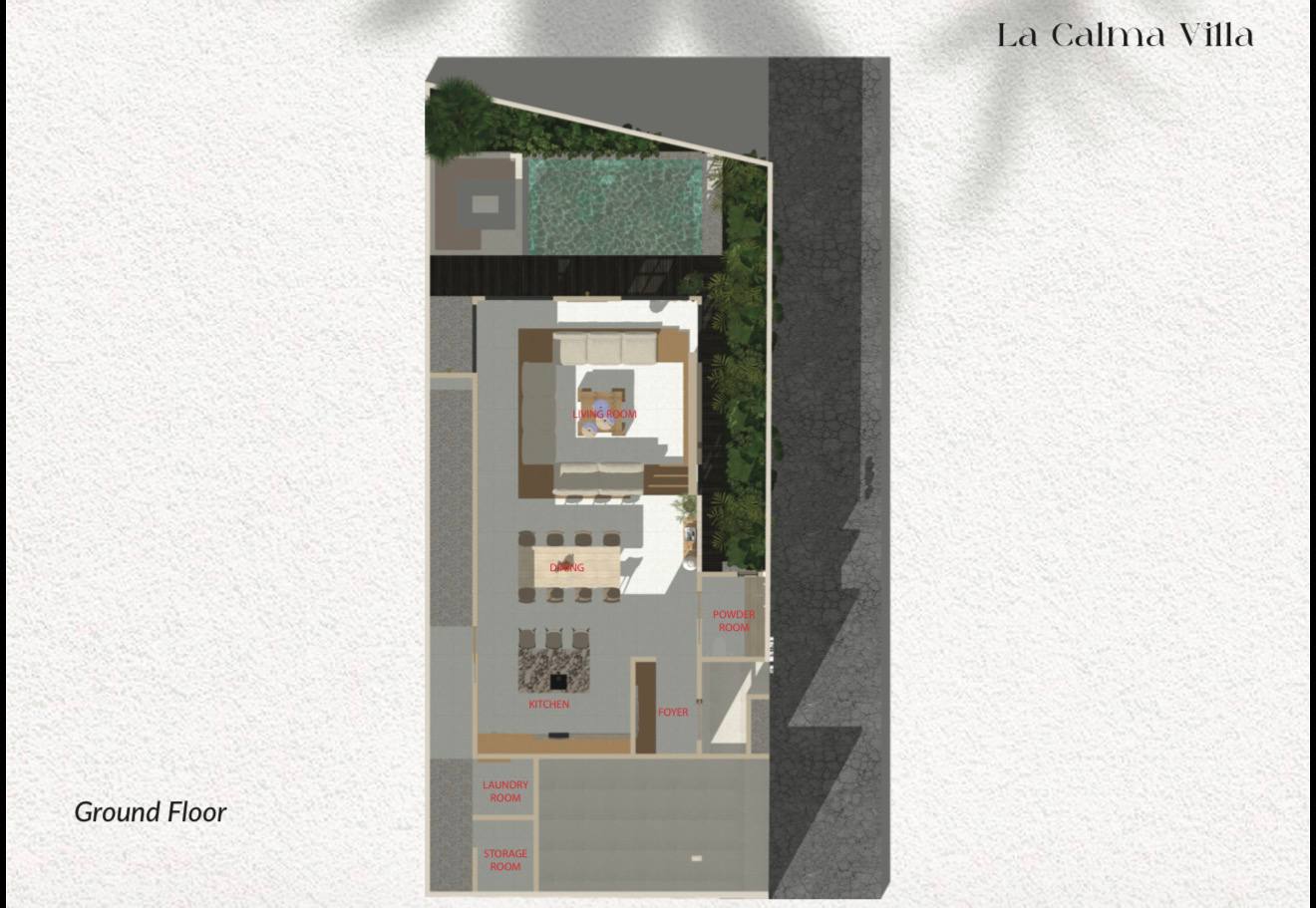 Ground floor plan of La Calma de Celine