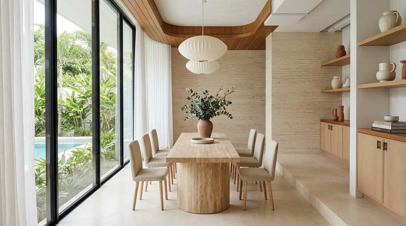 Garden Pool Villa dining, interior render