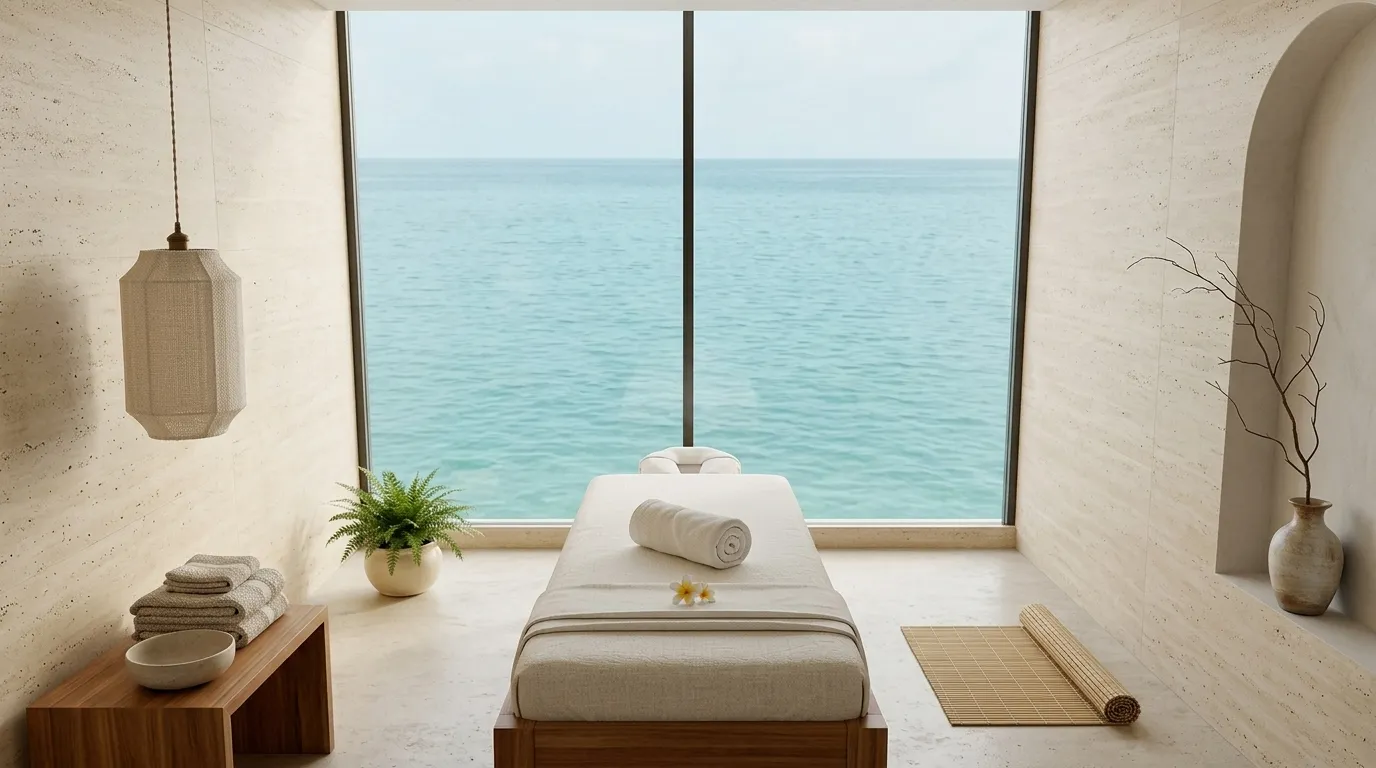 Wellness hub treatment room, interior render