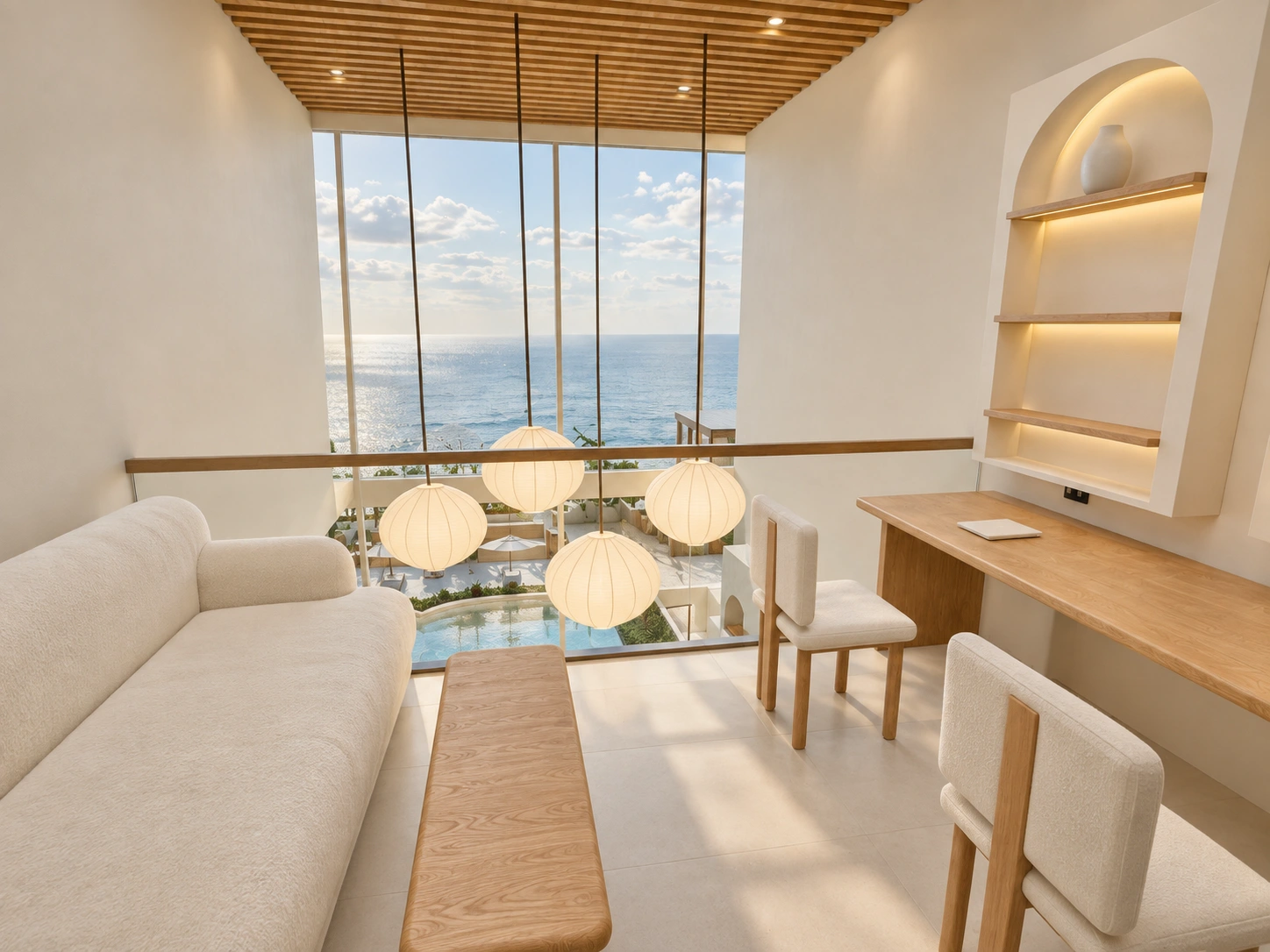Proposed Segara Cliff upper workspace and sofa lounge.