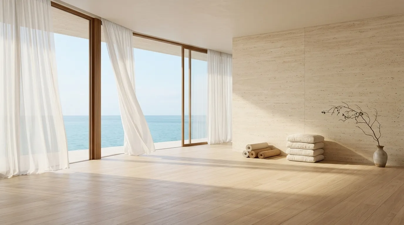 The yoga studio, interior render